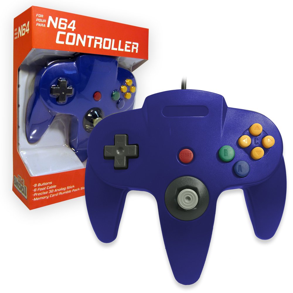 Old SkoolClassic Wired Controller Joystick Compatible with Nintendo 64 N64  Game System Blue