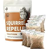 Outdoor Squirrel Repellent, Natural Plant-Based Squirrel and Chipmunk Repellent Pouches for Home, Garden, Attic, Garage & Bird Feeders, Safe Around Kids and Pets, Indoor & Outdoor Use โ 8P