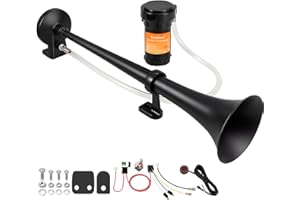 banhao Train Horn For Truck 150Db 12V , Super Loud Black Single Trumpet Truck Air Horn With Compressor, Suitable For Any 12V 