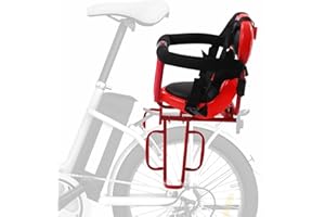 QUSKLISU Rear Child Bike Seat Attachment for Adult Bike, Comfortable Seat Cushion, Safety Harness, Rear Mounted Child Bicycle Carrier Suitable for Kids