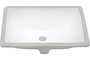 Ruvati 16 x 11-3/4 inch Undermount Bathroom Sink - White Rectangular Porcelain Ceramic with Overflow - Small Bathroom Sink for Vanity - Durable Bath Sinks - Ideal Bathroom Sinks - RVB0718