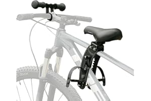 saurka Kid Bike Seat Front Mounted and Handlebar for Mountain Bike Parent-Child Cycling, Child Bicycle Seat&Child Handlebar for All Adult MTB Bike Cycling(Foldable/Not Foldable Pedals)