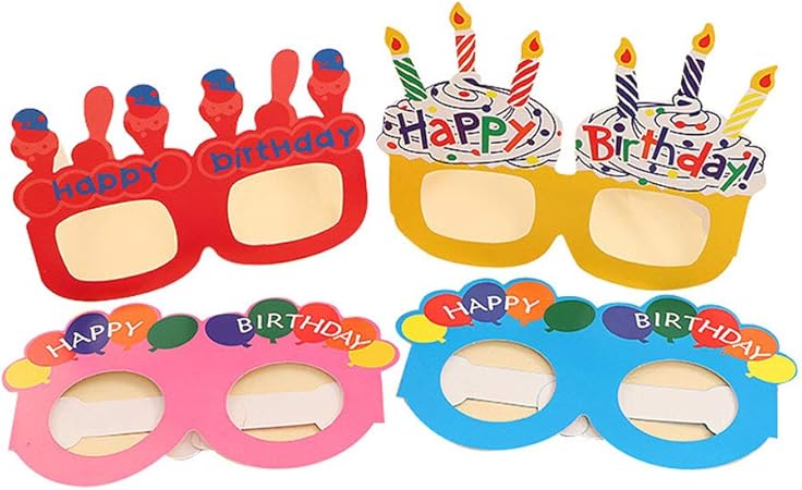 Amazon Toyvian ハッピーバースデー紙メガネフレームパーティー用品写真の小道具10個 変身アクセサリー おもちゃ