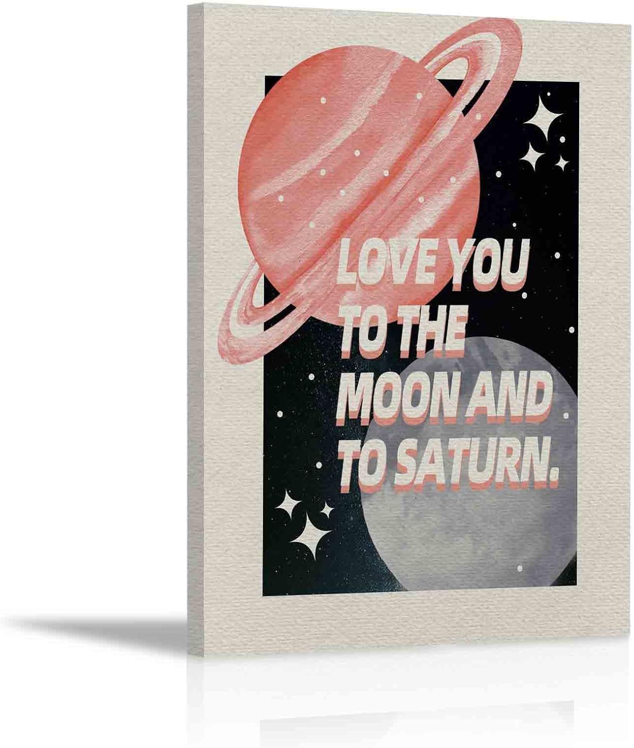 Paintings - KEUSPI Love You to The Moon and to Saturn Wall Decor Canvas Wall Art Painting Paints Picture For Home Bedroom Girls Room,11x14Inch,Love Gifts for Her Girlfriend Wife Mom Family Friends