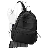 VECAVE School Backpack College High School Bags backpack for Boys Girls Teens Waterproof Bookbag Casual Lightweight Travel Rucksack Daypack Backpacks for Men Women Black