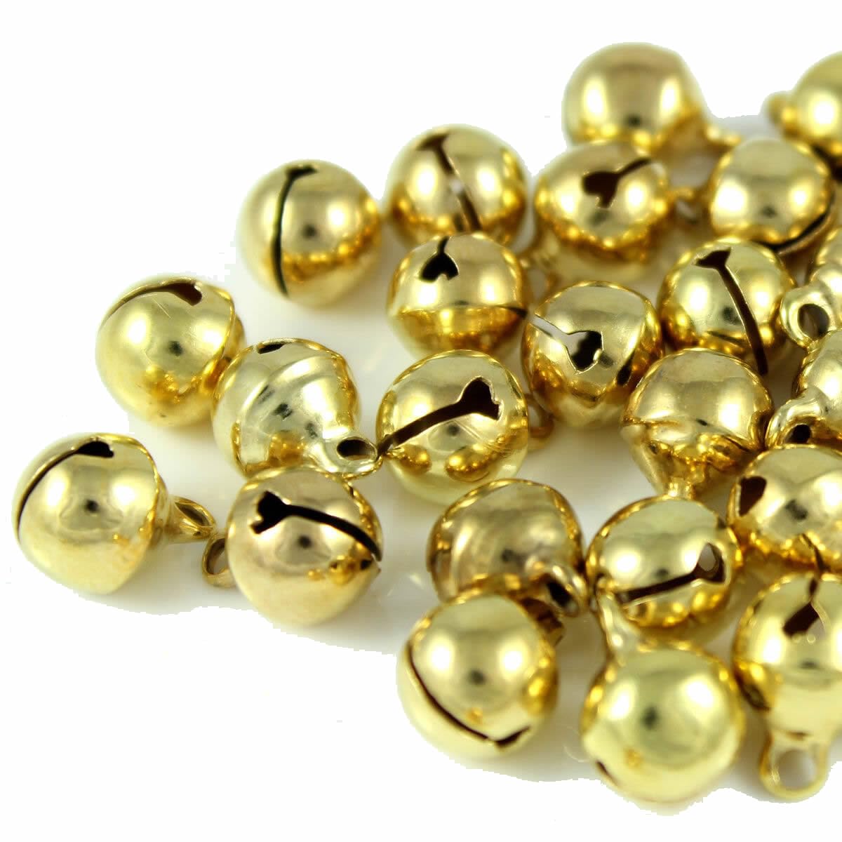 Kleenes Traumhandel - Pack of 100 Small Copper Bells 11 x 7 mm, Gold-Coloured, 11 x 7 mm