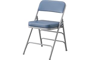 KAIHAOWIN Folding Chairs Ultra Thick Padded Foldable Chair Indoor Comfortable Metal Chairs with Super Soft Cushion-Blue