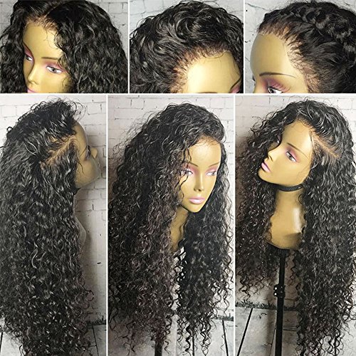 360 Lace Wigs Human Hair For Black Women Brazilian Deep Curly Virgin Hair 360 frontal Wigs Pre Plucked 360 Lace Frontal Wig With Baby Hair (14inch, 130% Density)