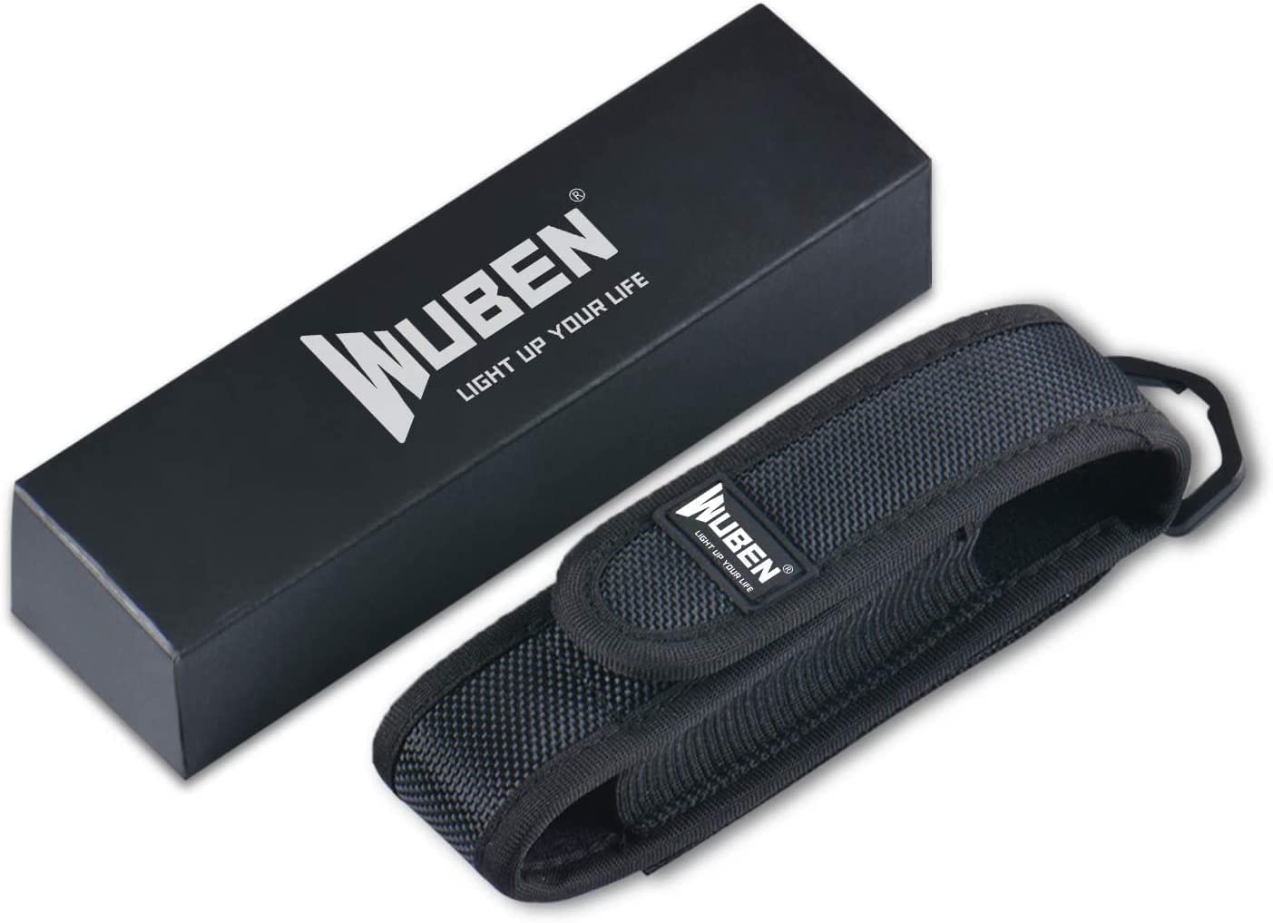WUBEN Flashlight Holster LED Tactical Flash Light Nylon Pouch Holder Belt Adjustable Heavy Duty Flashlight Carry Case 5.5"x1.2" for L50 C3 C2TO40R Torch Holster