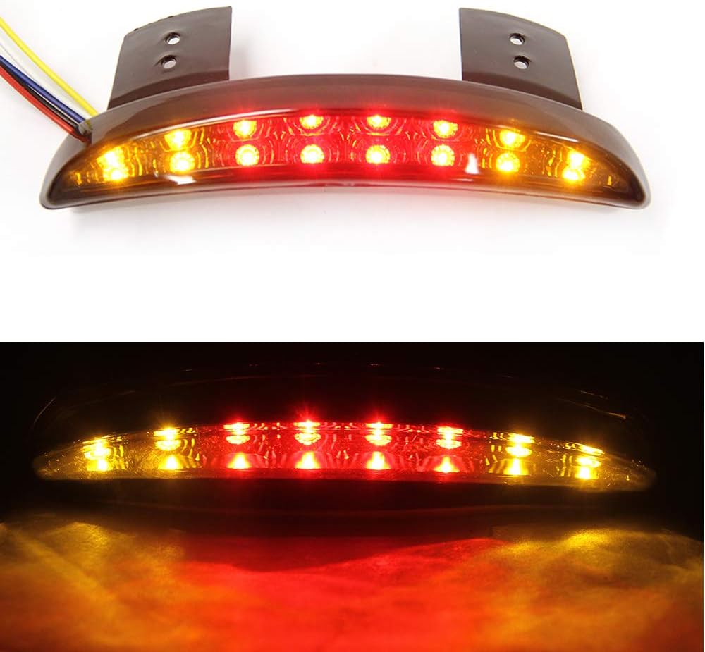 Devilmotor Smoke Chopped Fender Edge Motorcycle Turn Signal Stop Running Brake Rear Tail Light for Harley Sportster XL 883N 1200N XL1200V XL1200X
