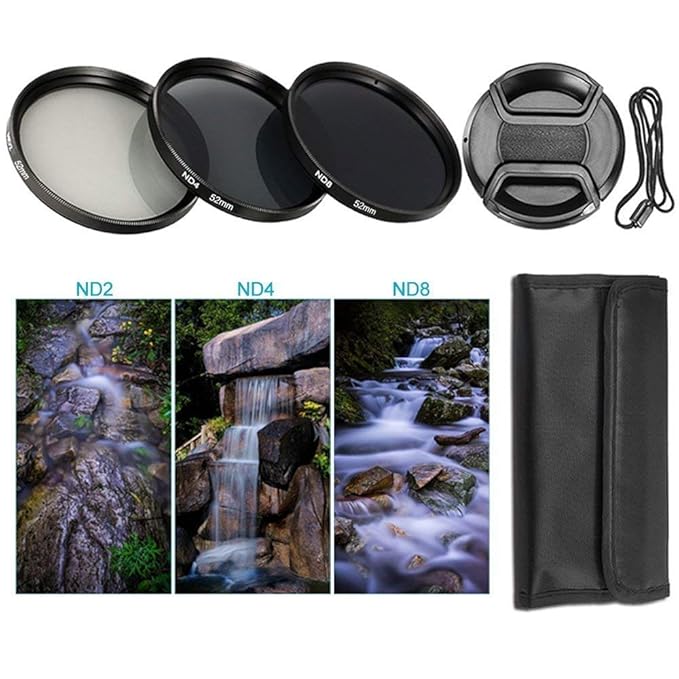 52mm Neutral Density ND Filter Set ND2 ND4 ND8 Filter Amazon.in