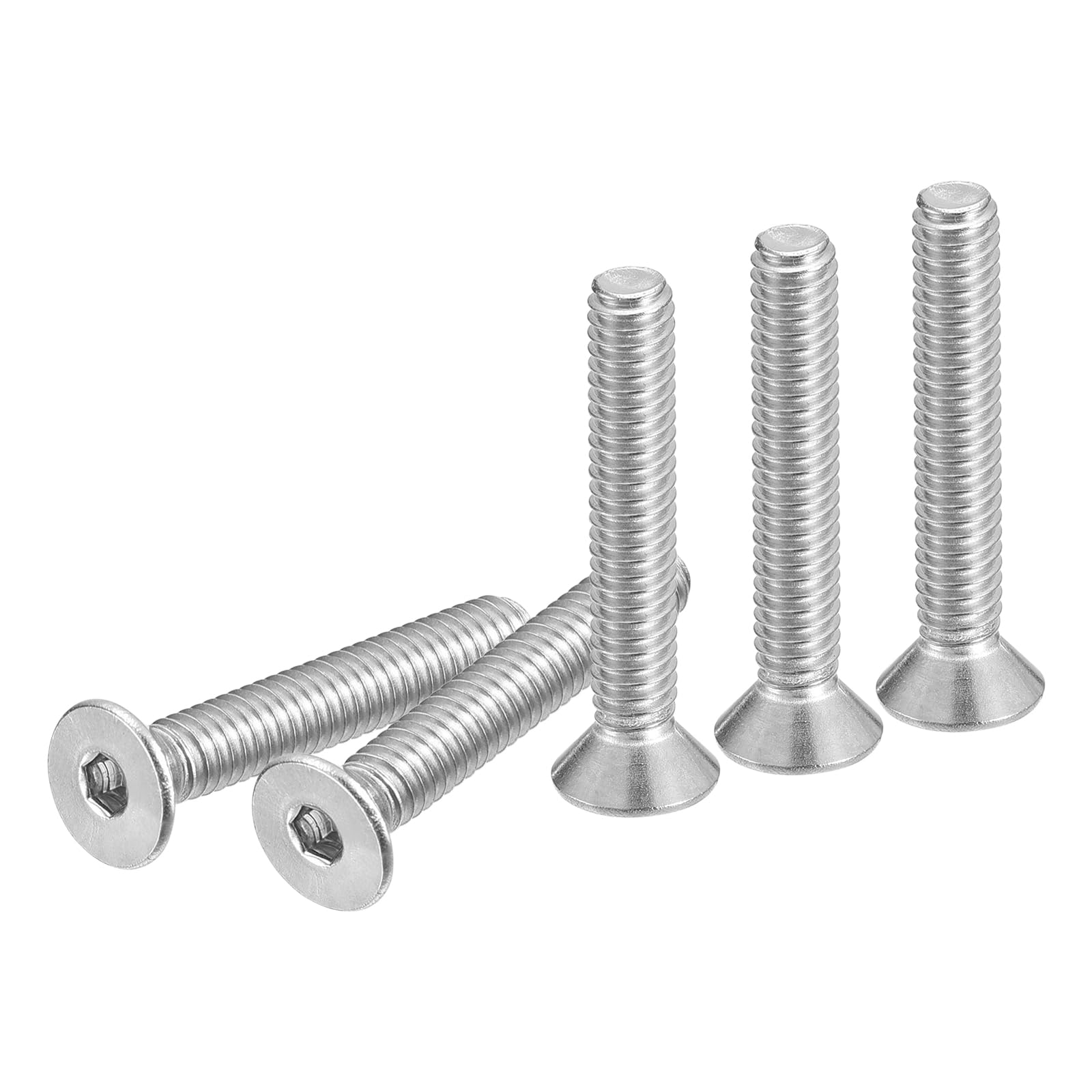 DTGN #8-32 x 1" Flat Head Socket Cap Screws, 50 Pack 304 Stainless Steel Hex Socket Flat Head Screws, Full Thread, Countersunk Bolts