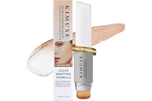 KIMUSE Color-Changing White Foundation Cream Stick, Long Lasting Color Changing Foundation, Medium to Full Coverage Stick Bas