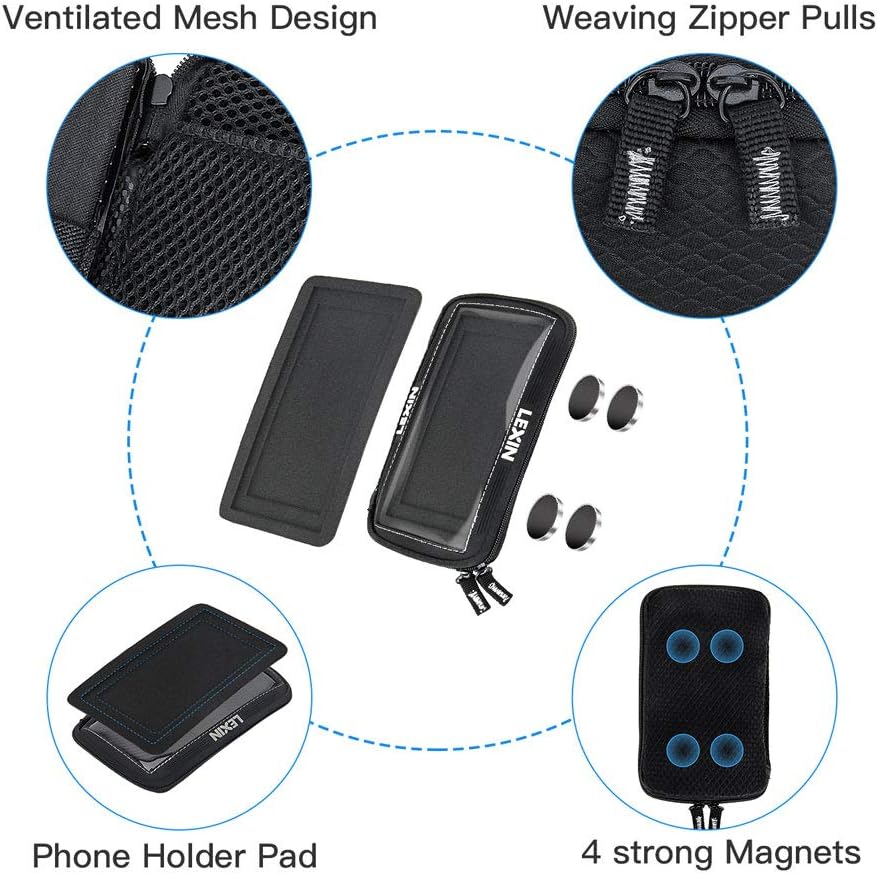 LEXIN LX-MTB03 Motorcycle Tank Bag, Touch Screen Motorcycle Magnetic Phone Holder, Big Size Phone Case for iPhone/Android up to 6.5 Inch: Automotive