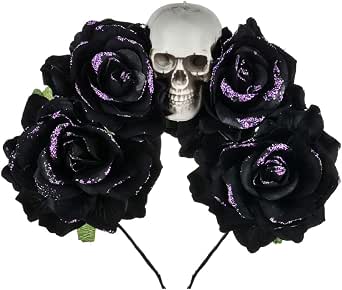 DreamLily Dia De Los Muertos Kopfschmuck – Blumenkrone, Handgefertigt Für Halloween & Feste