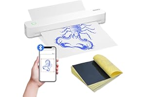 DODOXCX Tattoo Stencil Printer,Tattoo Printer Machine with 10pcs Tattoo Transfer Paper,Portable Wireless Bluetooth Thermal Inkless Tattoo Printer
