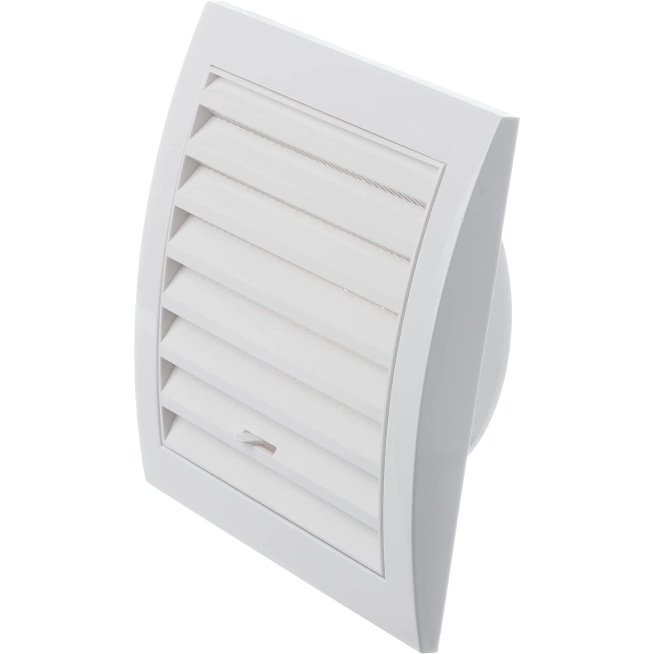 Ø 100mm / 4'' White Plastic Adjustable Ventilation Grille - Air Vent Cover with Insect Protection
