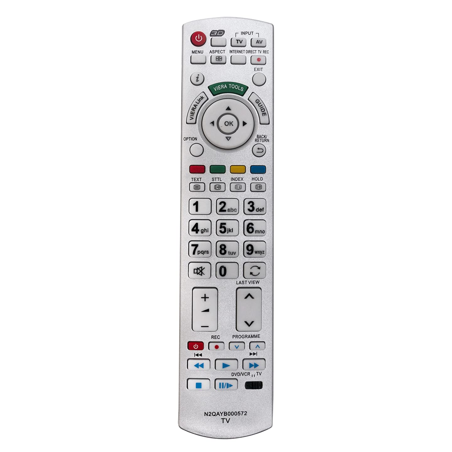 VINABTY N2QAYB000572 Replace Remote for Panasonic LCD Viera 3D TVs TX-P42GT30 TX-PR42UT30 TX-P50ST30B TX-L47ETN53 TX-L47ETS51 TX-LR32DT30 TX-LR37DT30 TX-P42GTN33 TX-P42GTS31 TX-L32DT30Y
