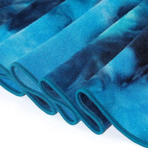 image for Ewedoos Yoga Towel with Anchor Fit Corners, 100% Microfiber Non Slip Y