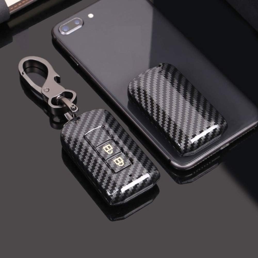 CFHMLK Carbon fiber ABS Car Smart Key Case Cover For Mitsubishi Outlander Lancer 10 Pajero Sport EX ASX Colt Grandis L200