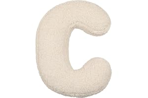 Soft Letter Plush Pillows, Cozy English Alphabet Cushions for Living Room, Sofa, Bed, Car (C)