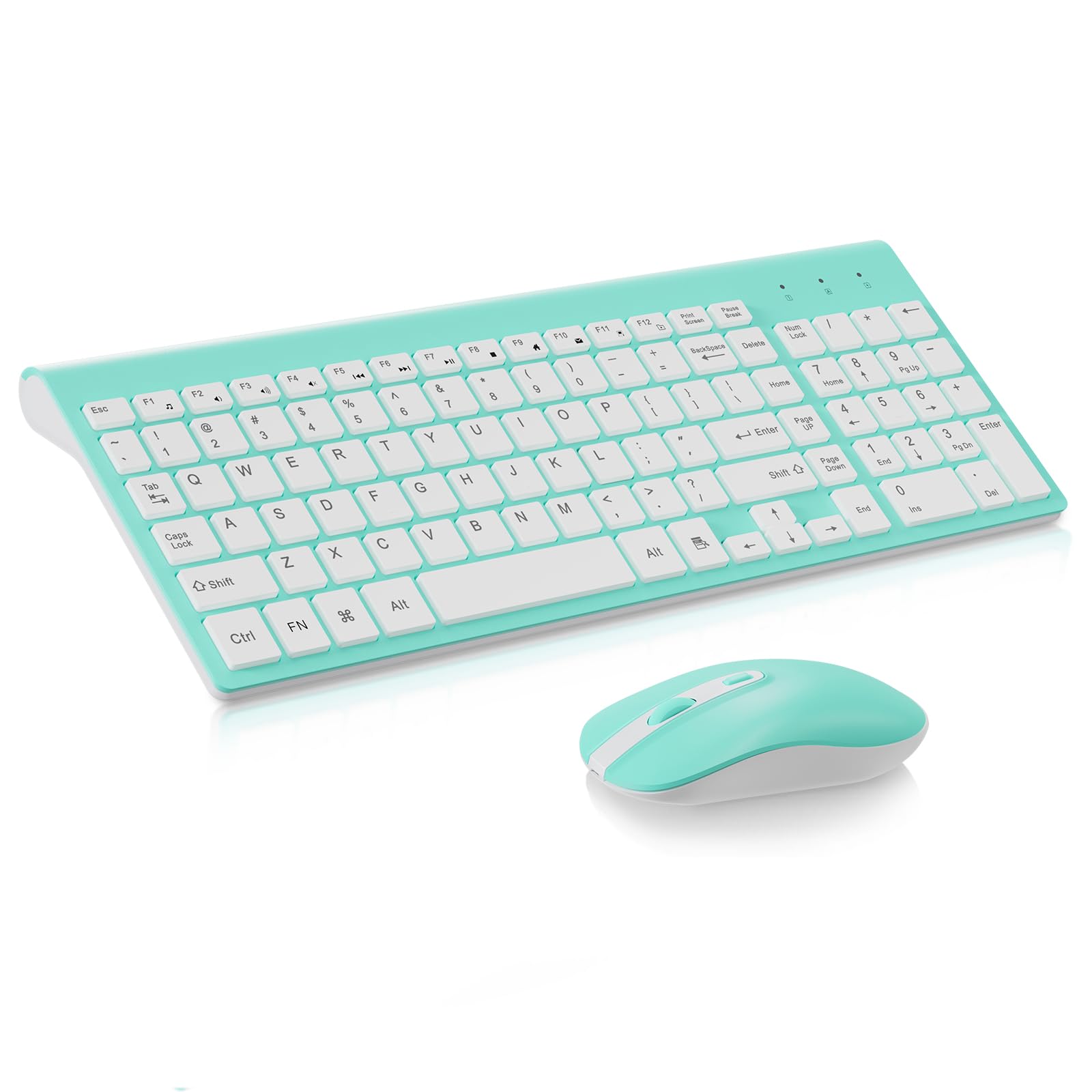 Photo 1 of cimetech Wireless Keyboard and Mouse Combo, Compact Full Size Wireless Keyboard and Mouse Set 2.4G Ultra-Thin Sleek Design for Windows, Computer, Desktop, PC, Notebook, Laptop - Blue