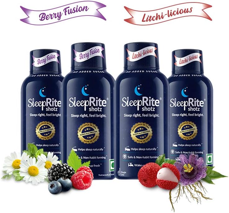 Sleeprite Shotz 2 Berry Fusion 2 Litchi-Licious Combo Pack Of 4