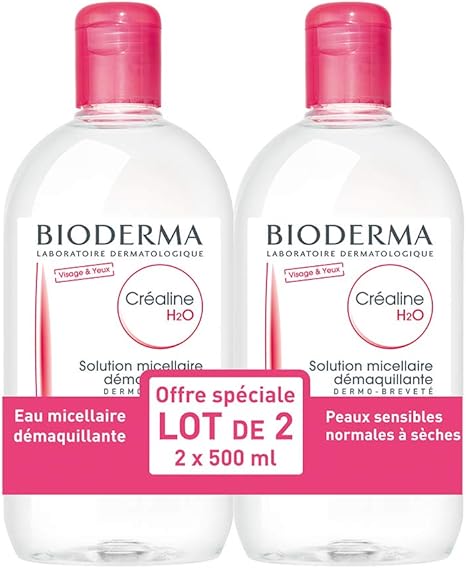 Créaline H2o Lot De 2 X 500ml Nettoie Et Purifie En Profondeur Apaise Peaux Sensibles à Intolérantes