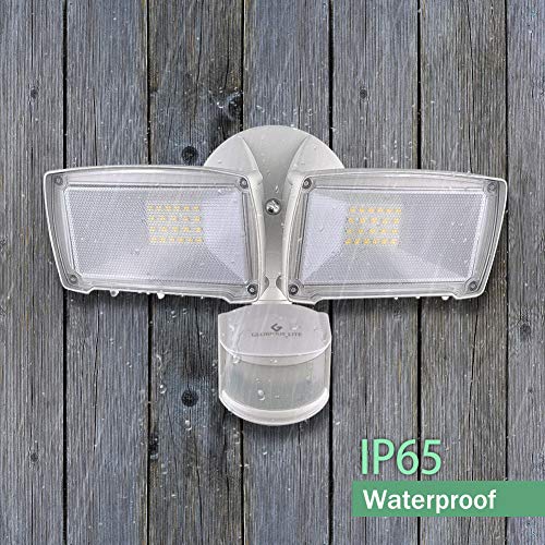 GLORIOUS-LITE 28W LED Security Light, 3000LM Motion Sensor Light Outdoor, IP65 Waterproof & ETL Certification, 5500K, 2 Adjustable Head, Motion Activated Flood Light for Garage, Yard & Pathway,Patio