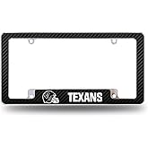 Rico Industries NFL Houston Texans Black All Over Chrome Frame 12" x 6" Car/Truck Auto Accessory