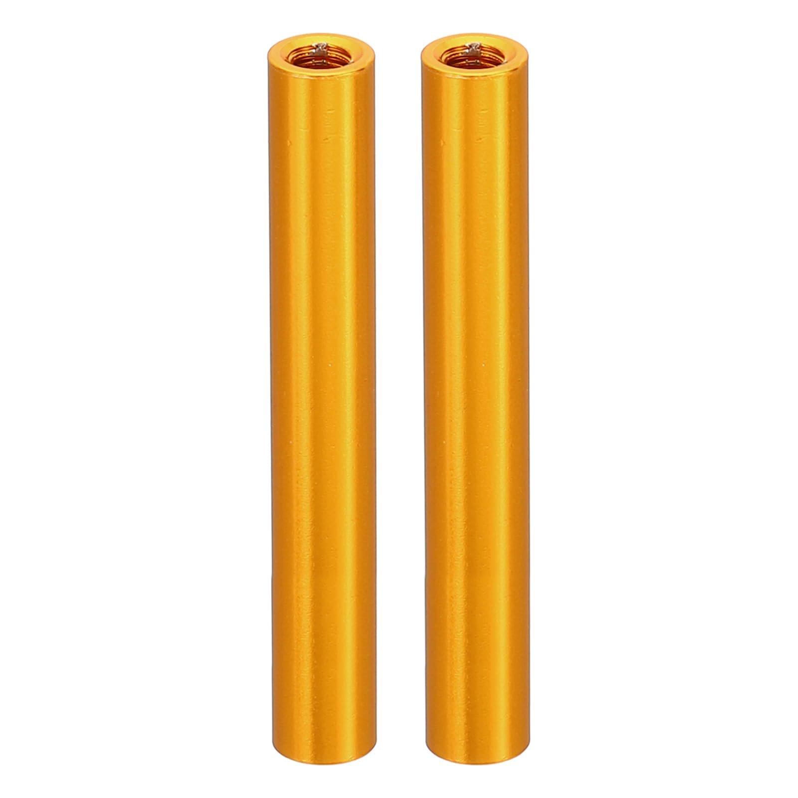 PATIKIL 2pcs M3 Metal Threaded Standoff Spacer Nuts, Round Aluminum Spacers Female Coupling Screws, 1/8" ID x 3/16" OD, Gold 3x5x37mm