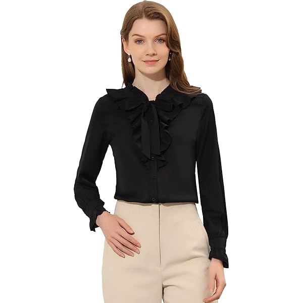 Amazon.com: Allegra K Women's Peter Pan Collar Blouse Bow