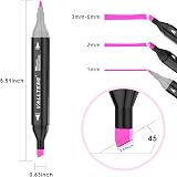 Vallteng 80 Colors Graphic Marker Twin Marker Pen Art Set with Case view 6