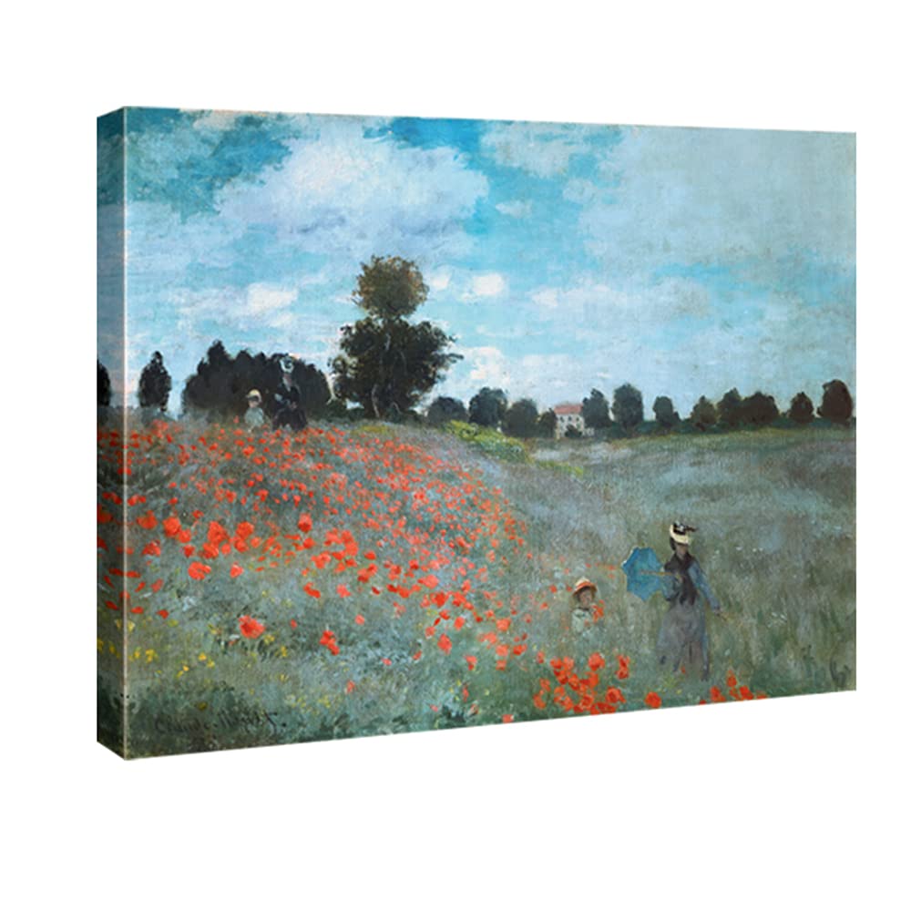 Wieco Art The Poppy Field Near Argenteuil Canvas Prints Wall Art of Claude Monet Famous Oil Paintings Reproduction Classic Landscape Pictures Artwork for Bedroom Decorations — image 1