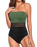 Holipick Women Olive Green and Black One Piece