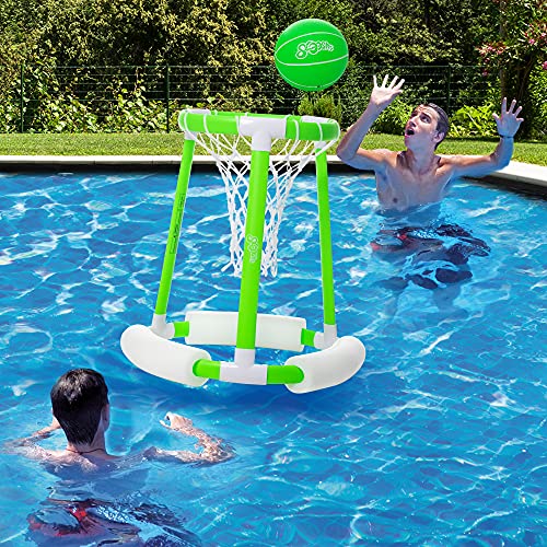Floating Pool Basketball Hoop Game for Swimming Pool Includes Hoop, 2