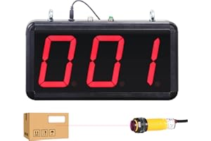 YMJOINMX Led Digital Counter Count Up to 999 with Infrared Sensor Conveyor Counter People Visitor Counter 4in Red Number Display Counter for Factory Production Line 110-220V