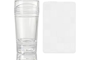 IVICOO French Tip Tool Nail Stamper,Silicone Nail Design Tools,Double Headed Clear Printing Tool with Lid,Two Piece Set with Scraper Suitable for DIY Nail Art Design