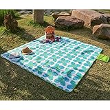 WolfWise 79″x79″ XXL Picnic Blanket Extra Large Fleece Beach Mat with Waterproof Backing Anti Sand