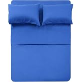 Best Season 400 Thread Count Cotton Queen Size Sheet Set (Royal Blue Color) 4 Piece - 100% Long Staple Cotton Sheets Set, Soft Cotton Bed Sheets Sets with Deep Pocket fit Upto 16 inch