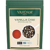VAHDAM Vanilla Spiced Masala Chai (3.53oz|50+ Cups) Chai Tea Loose Leaf | Sweet, Creamy, Aromatic | Delicious Vanilla &amp; Masala Chai Blend | Non GMO | Resealable Ziplock Pouch| Delicious as Chai Latte