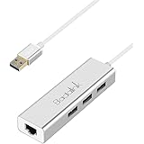 USB 3.0 HUB - Badalink Premium 3 Port Aluminum USB 3.0 with RJ45 10/100/1000 Gigabit Ethernet Adapter Converter LAN Adapter for Apple Macbook Pro Air, iMac, Mac Mini, ChromeBook Pixel, Surface Pro