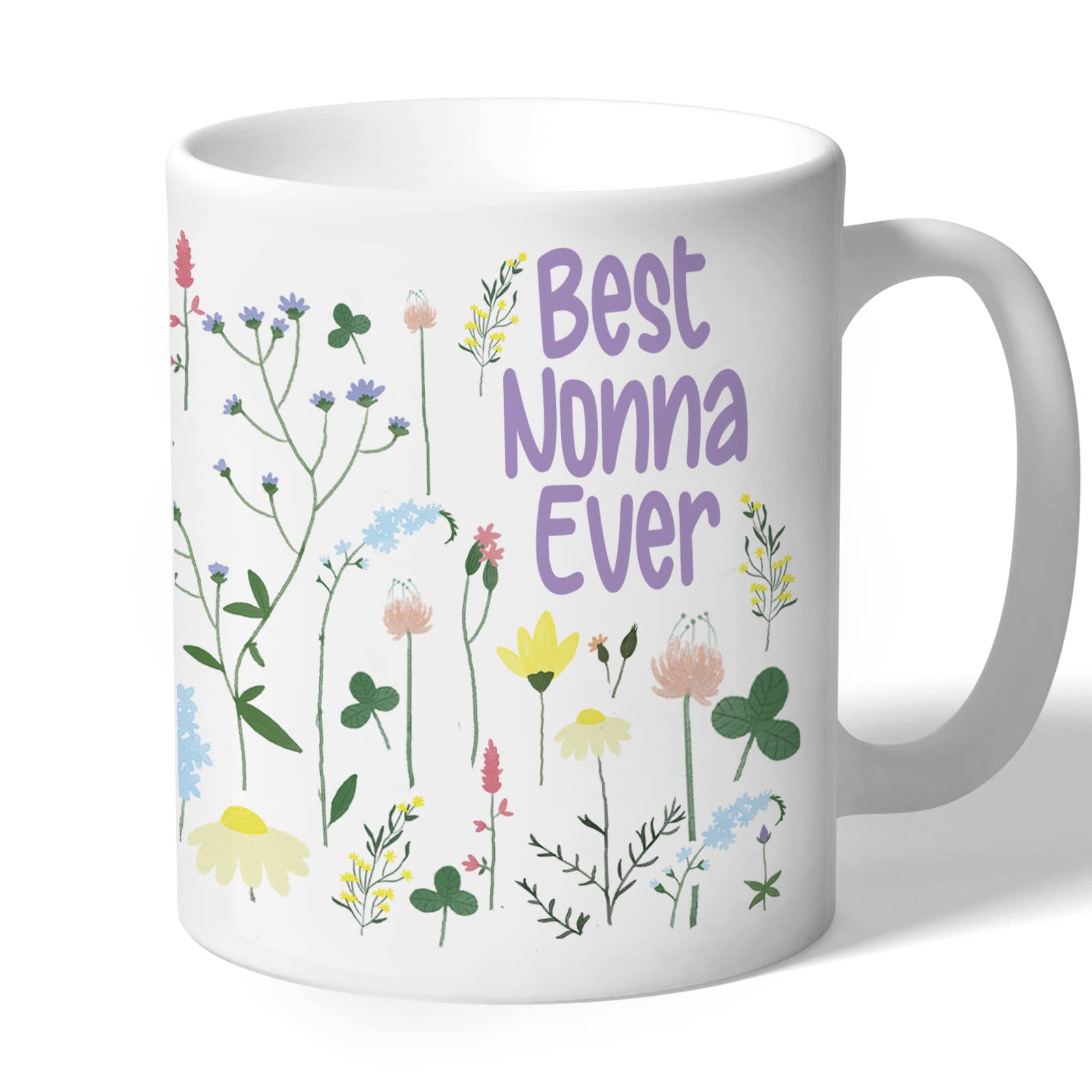 Oakridge Park Gifts Best Nonna Ever Mug Gift, Wildflowers (Lilac Text)
