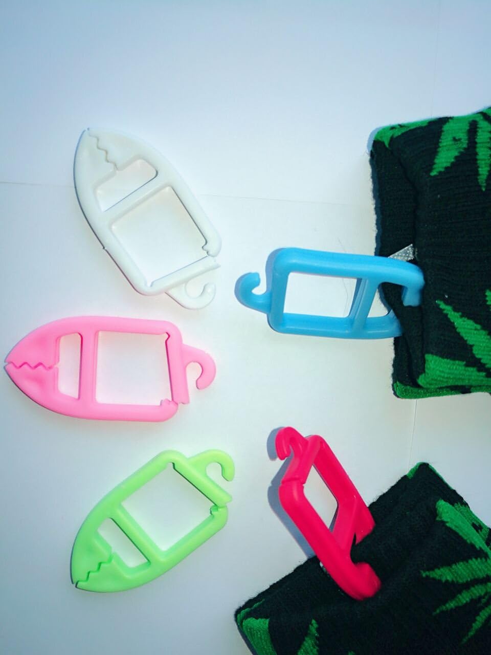 Set Of 20pcs Sock Ring Holders Stocking Clip Locks Washing Sorter With5Color Home