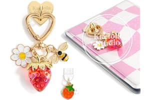 Kaciola Charm Chains for Kindle, Cute E-reader Phone Charm Bracelets Accessories Gift for Reader Booklovers Women Men, Charms Compatible for Kindle/E-Reader/Phone (B01-B07)