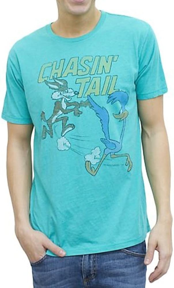 Junk Food Looney Tunes Chasin' Tail Adult Turquoise Blue T-Shirt