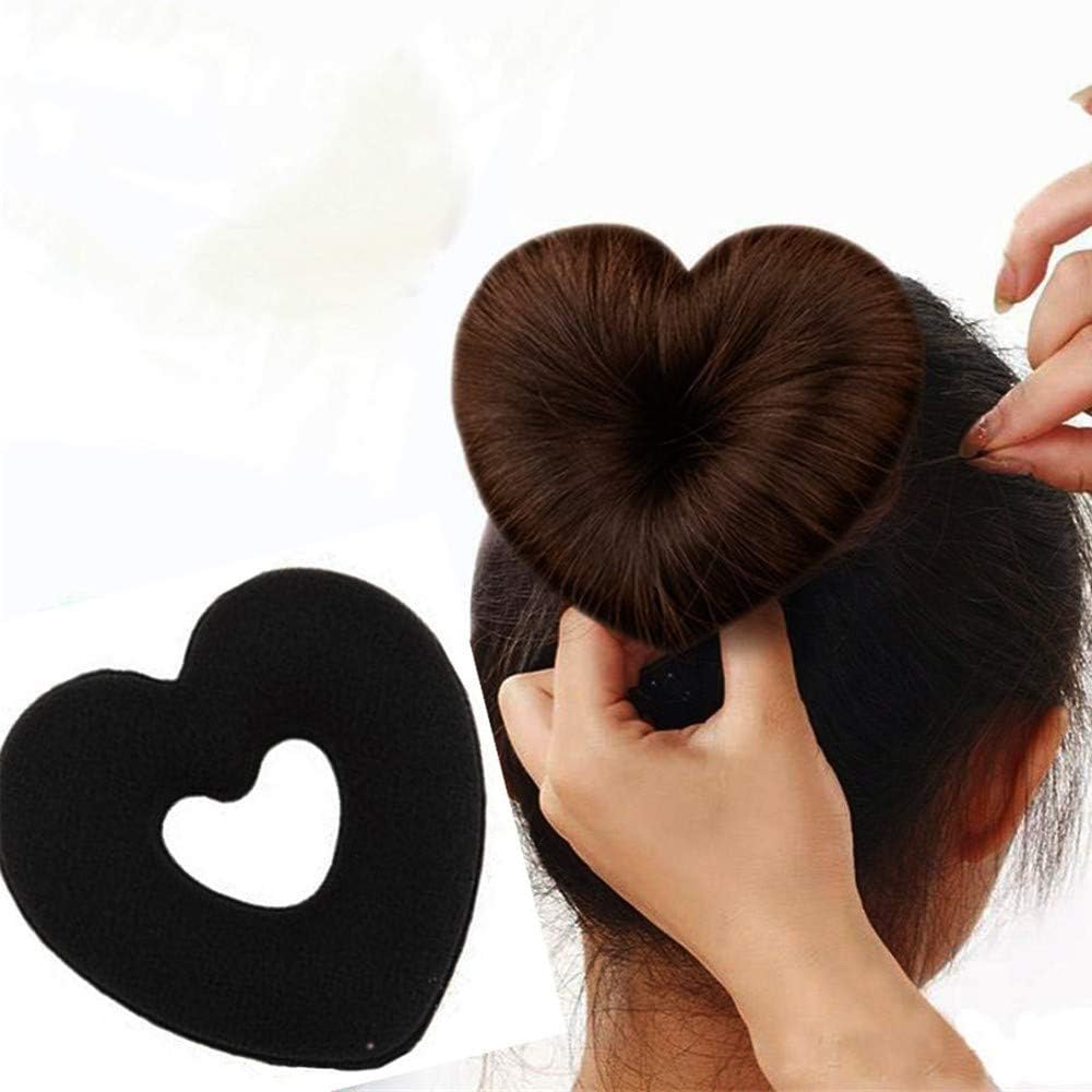 Amazon Com Lemoning Heart Donut Bun Wraps Hair Ring Bud Clip