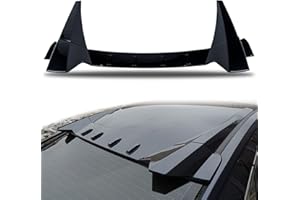 JOYOTO Window Rear Roof Spoiler 3 Pieces Wing Type R Style Compatible with Honda Civic 2016-2021 4 Door Sedan Automotive Body Kits,Glossy Black