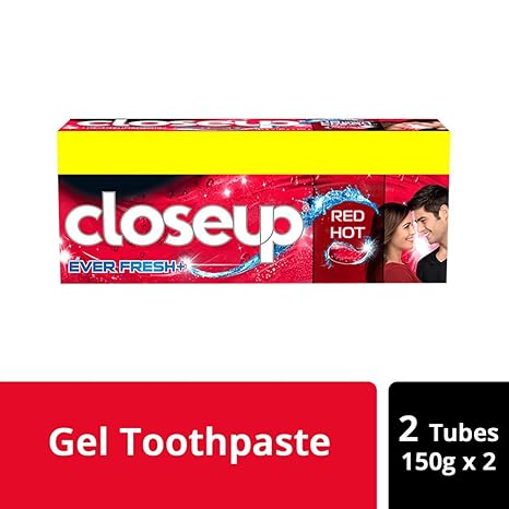 Closeup Ever Fresh Red Hot Gel Toothpaste - 150 g (Pack of 2, Saver Pack)