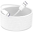 iMangoo USB to USB C Power Cable for CCTV Camera,16FT Type C Long Power Extension Cable for Xiaomi Mi eufy Security Camera Outdoor Indoor Cord with 10 Wire Clips Cable Nails White